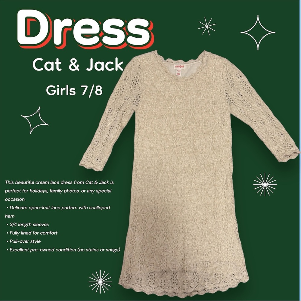 Cat & Jack Ivory Lace Dress